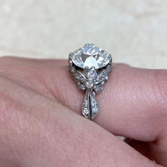 Antique 3.00 CT White Round Cut CZ Art Deco Anniversary Gift Ring in 925 Silver