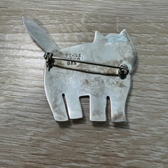 Vtg Texaco sterling silver 925/1000 cat brooch TC-153