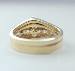 Vintage 14k Yellow Gold 9 Stone Diamond .66ctw Wedding Set Lady’s Ring Size 4.5