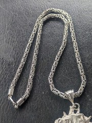 925 Sterling Silver One Of A Kind Vintage Bulldog Large Pendant & Chain