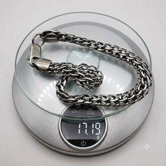 Vintage 925 Sterling Silver Men’s Link Chain Bracelet Solid 17.19g 22cm/8.6