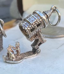 Vintage English Sterling Charm LONDON BLOODY TOWER Opens Articulated Execution