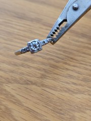 Vintage Estate Diamond Platinum Engagement Ring (10 irid plat ring) Size 8.5