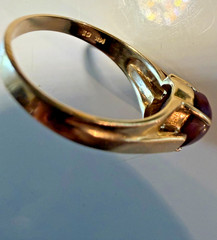 Vintage SOLID 14KT Gold Stamped Red Star Sapphire Size 10 Ring 4.27g NOS NOI!