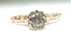 Antique Art Deco Engagement 14K Rose Gold Ring Size 7 UK-N1/2 EGL USA