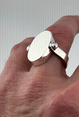 Vintage TAXCO Mexico flip ring 925 Sterling silver engravable Size 8.5 EUC