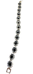 Vintage 925 Garnet & Marcasite Bracelet ~ 5mm x 6.5mm Garnets ~ 8″ long ~ Wt. 23