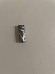 Vintage Italian Ceramic long floral bead white/green/blue/yellow