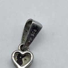Vintage Sterling Silver 925 Melee Diamond Triple Heart Pendant 7/8″ 1.4g