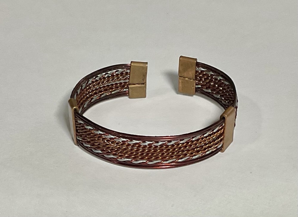 Vintage Braided Copper Brass Bracelet