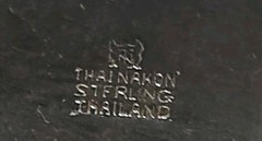 Vintage Sterling Silver Niello Black Enamel Thai Dancer Panel Bracelet lot of 2