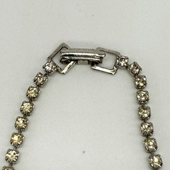 Vintage Y Drop Necklace Blue Clear Glass Rhinestones Wedding Prom 17 Inches