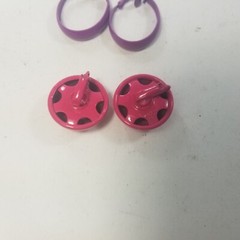 80’s 90’s Metal Enamel Earrings Purple Pink Clip On Earrings Funky Retro Lot 2x