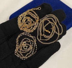 3x 18.5” Vintage GOLD FILLED Mix Size Rolo Cuban Rope Link Gf Rope Necklace L6