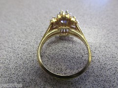 Cushion Cut Gem Tanzanite & Baguette Diamond Ring 14k Gold size 8 Make Offer