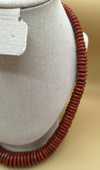 Red Jasper Disc Necklace with FAS Sterling Silver 925 Lobster Clasp 22-24″