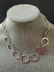 Vintage Chunky Chain Link Necklace Silver Tone 18” Collar Bib Career Stackable
