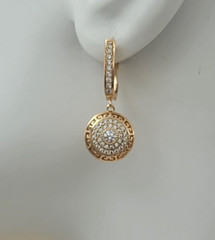 Medusa Huggie Dangle Earrings 2.4 Ct Lab Created Diamond 14K Yellow Gold Over