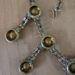 1940s RARE HOBE FIVE PENDANT PURPLE HEAD- LIGHT ORIGINAL COND FESTOON NECKLACE