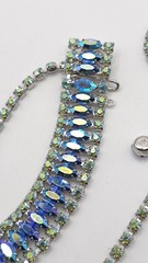 VTG B. David Blue Green Aurora Borealis Rhinestone Choker Necklace & Bracelet