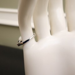 Art Deco ring QVC white pearl black crystals 925 sterling silver signet Size 5