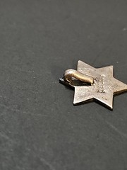 Sterling Silver 925 Star of David Pendant Turquoise Inlay