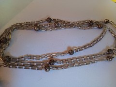 VINTAGE ART DECO FLAPPER NECKLACE 62″ GLASS TUBE MERCURY BEADS