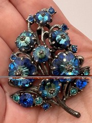 VTG Weiss Watermelon Peacock Blue Purple Margarita Rivoli Grapes Brooch/Pin