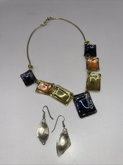 Neutral Vtg 17Pc Lot Jewelry Modern Tiger Eye Gems Gold Tone Christophe Poly