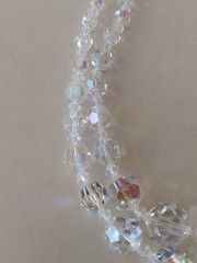 Quality 60’s Aurora Borealis Two Strand Graduated 20″ Rhinestone Clasp Necklace