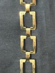 Vintage Unbranded Necklace Distinctive Square Gold Tone Link Design 18 Inches