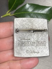 Vintage Beauty and the Beast Disney Musical Brooch Rose Flower Estate Jewelry