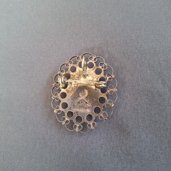 JFCM Jalisco 925 Sterling Silver Vintage Mexico Floral Pin Pendant
