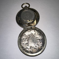 Antique German Silver Coin Locket Pendant Or Fob Charm