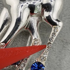 Vintage Eisenberg Ice Ram Reindeer Silver Tone Rhinestone Deer