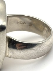 Vintage Sterling 925 Modernist Square Chunky Concave Ring Size 7