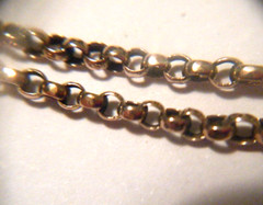 Vintage English 9k /9C Gold Rolo Link Chain Barrel Clasp 18” Necklace 4.8g
