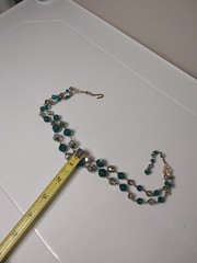 2 Layer Vintage Glass Bead Necklace 15.5 To 17 Inches Long