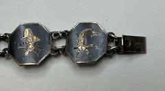 Vintage Siam 925 Sterling Silver with Dancing Goddess Figures Bracelet