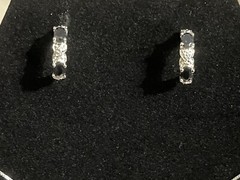 Black and Crystal Rhinestone Pendant and Earring Set with AGI 925 Box Link Chain