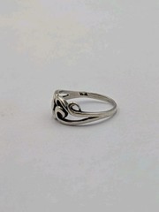 Wheeler Mfg Co. Vintage Sterling Silver Swirl Water Waves Split Shank 925 Ring