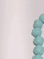 Vintage Blue Round Faceted Acrylic Bead Necklace 17″. Retro Style.