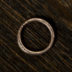 ANTIQUE GENUINE GEORGIAN ENGLISH 15K GOLD ORNATE ENGRAVED SPLIT RING CONNECTOR