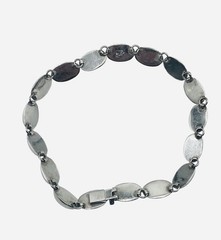 VTG Sterling Silver 925 TZ-17 Taxco Oval Multi Gem Stone Chunky Necklace Mexico