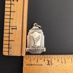 Sterling Silver ATHLETICS Charm Old School Award Art Deco Style .925 6grams NOS