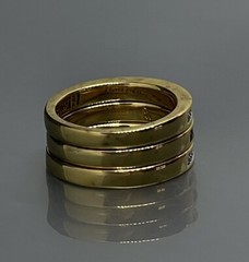 Womens Size 7 Ring Yellow Gold Plated Brown White Diamonds Engagement