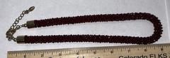 vintage ALDO almandine red cluster bead choker necklace
