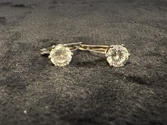 Vintage Sterling Silver Glass Drop Earrings Leverback Closure 1.5g