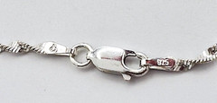Rhodium Plated Sterling Silver IBB 925 Italy Twisted Chain Bracelet