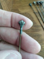 Lot Of 7 Antique Sterling Silver Assorted Hat Stick Pins